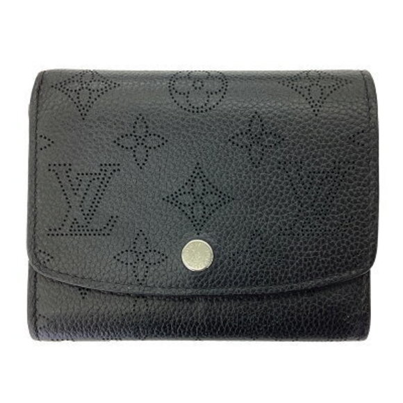 Louis Vuitton Portefeuille Iris Mahina Noir Black Folding Wallet - Picture 1 of 9